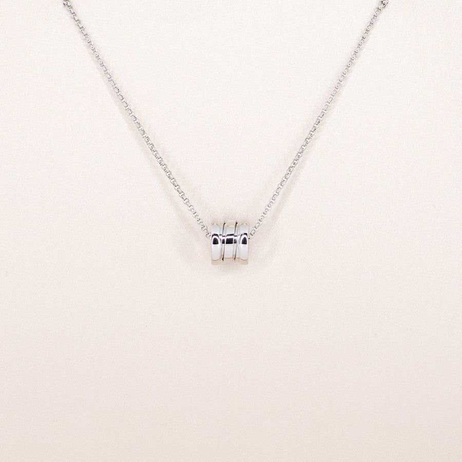 **Hold K.Lea**สร้อยและจี้ Bvlgari B.zero1 mini necklace 18K White Gold Size 38/41/44cm.# (Used) #vrbvnl 7255