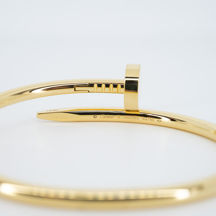 **hold k.b**กำไลข้อมือ Cartier Juste Un Clou Bracelet 18K Yellow Gold Size 15# (Used) #vrcab 7259