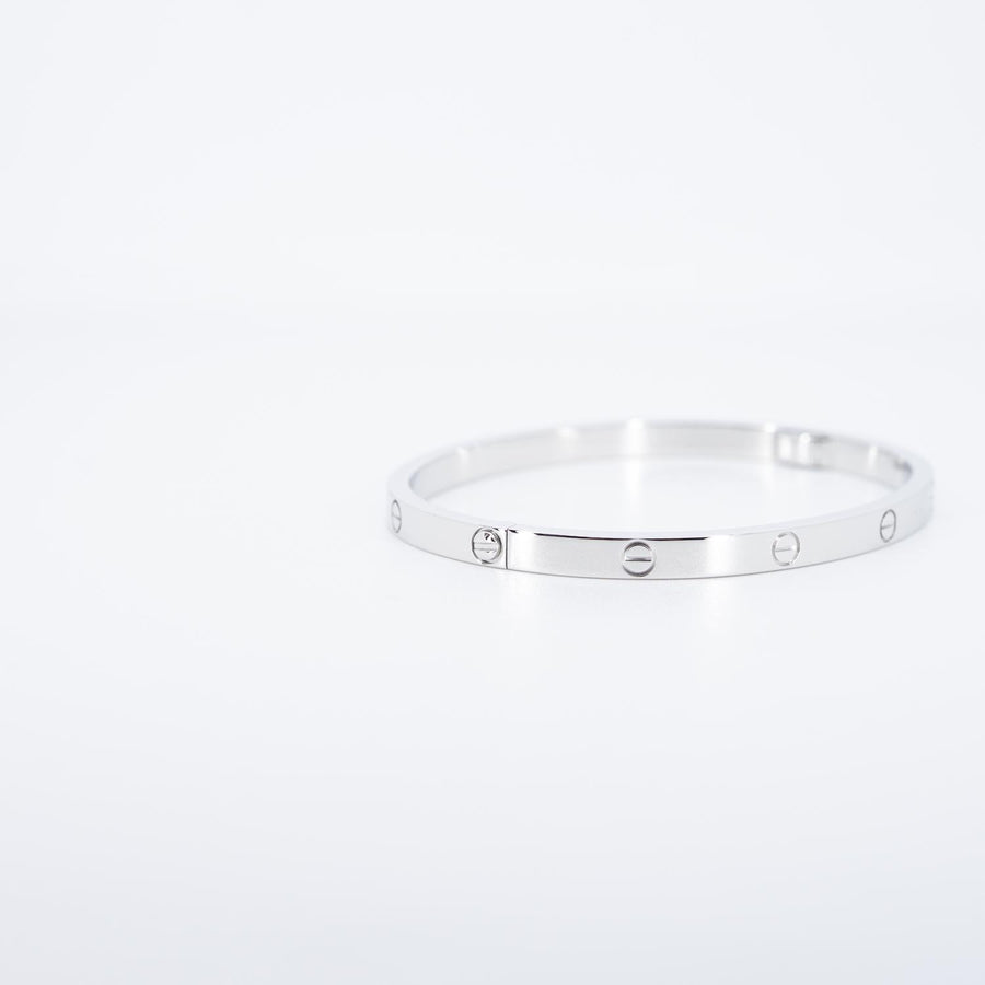 **Hold k.coke** กำไลข้อมือ Cartier Love Bracelet small model 18K White Gold Size 15# (Used) #vrcab 7145