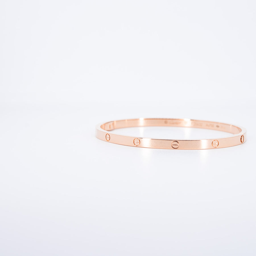 **hold k. popeye ** กำไลข้อมือ Cartier Love Bracelet, Small Model 18K Rose Gold Size 17# (Used) #vrcab 7256