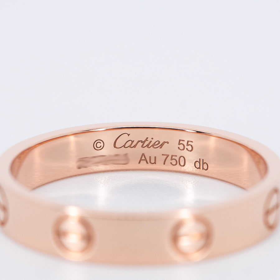 **hold k. popeye **แหวน Cartier Love band 18K Rose Gold Size 55# (Used) #vrcarimt 7262