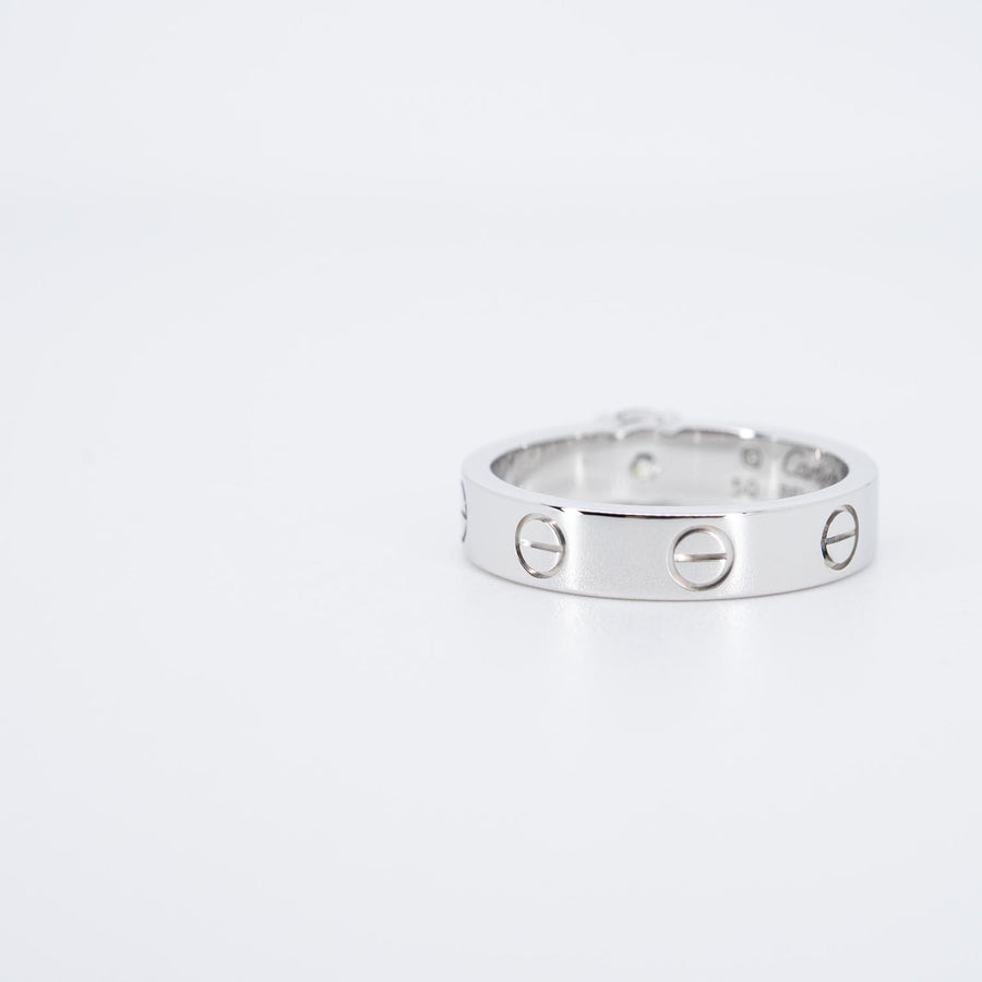 แหวน Cartier Love solitaire Ring, 0.35 ct. G VVS1 brilliant-cut diamond 18K White Gold Size 50# (Used) #vrcar 7251