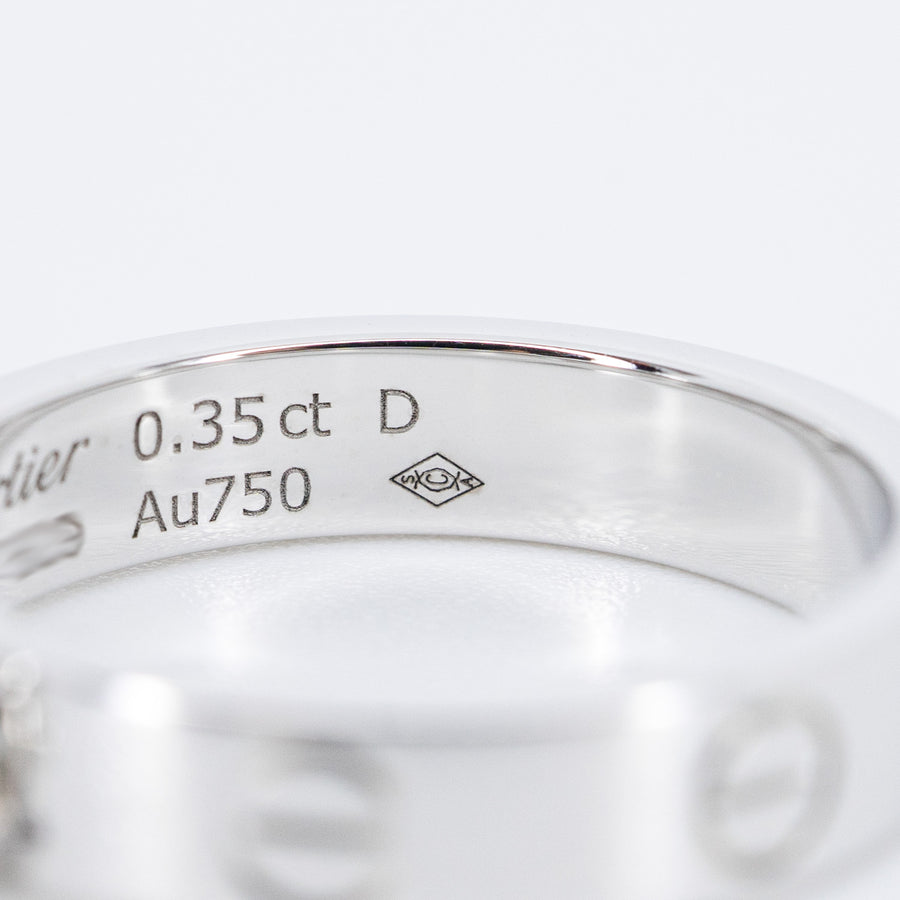 แหวน Cartier Love solitaire Ring, 0.35 ct. G VVS1 brilliant-cut diamond 18K White Gold Size 50# (Used) #vrcar 7251