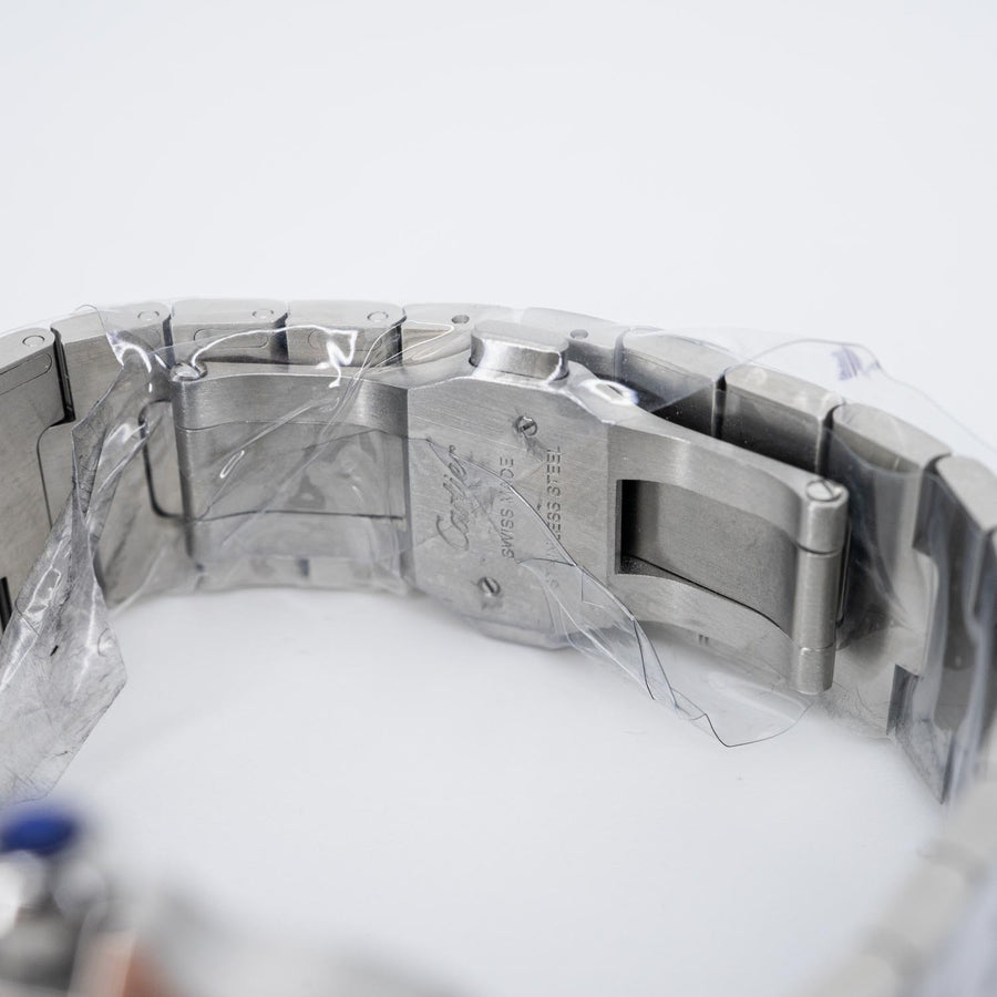นาฬิกา Cartier Santos de Cartier watch, large model, mechanical movement with automatic winding, caliber 1847 MC. Steel case Stainless Steel Size L# (Used) #vrca 0924