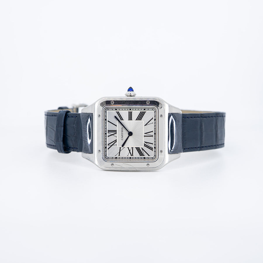 นาฬิกา Cartier Santos-Dumont watch, Extra Large Model Stainless Steel Size XL# (Used) #vrca 0921