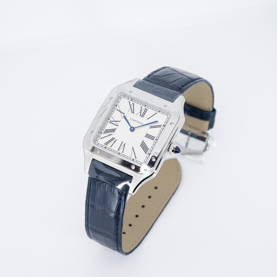 นาฬิกา Cartier Santos-Dumont watch, Extra Large Model Stainless Steel Size XL# (Used) #vrca 0921