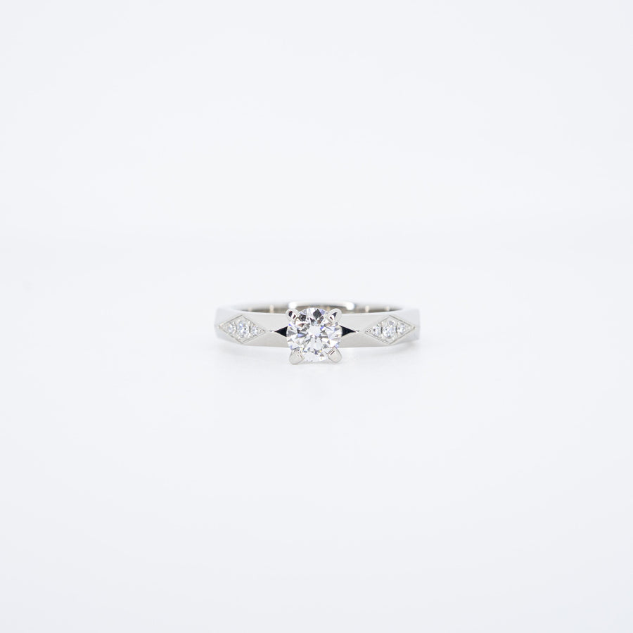 แหวน Boucheron Facette Solitaire Diamond Ring 0.33ct F IF Platinum950 Size 46# (Used) #vrborimt 7269