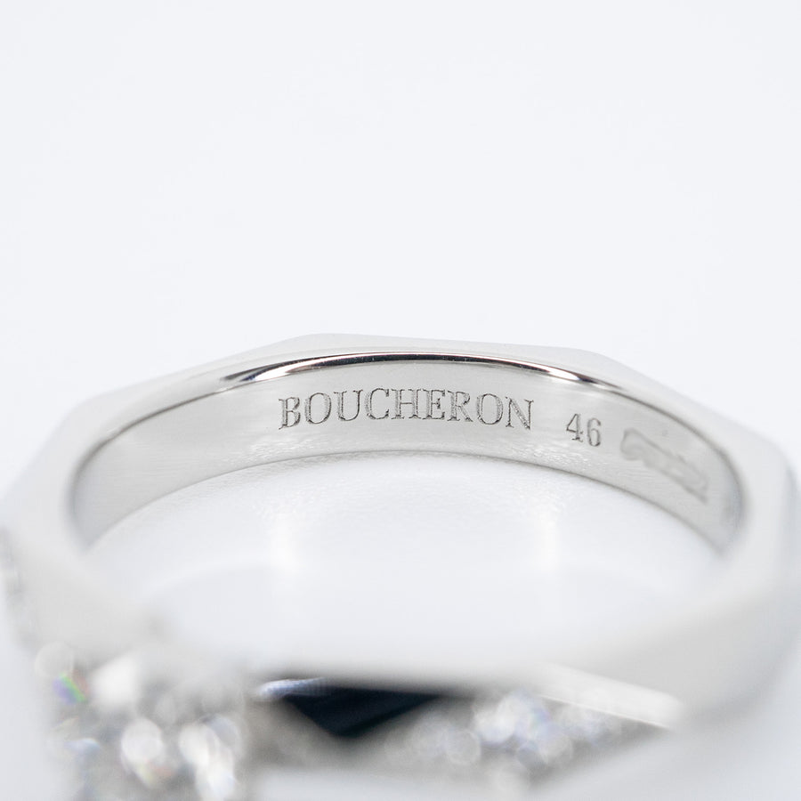 แหวน Boucheron Facette Solitaire Diamond Ring 0.33ct F IF Platinum950 Size 46# (Used) #vrborimt 7269