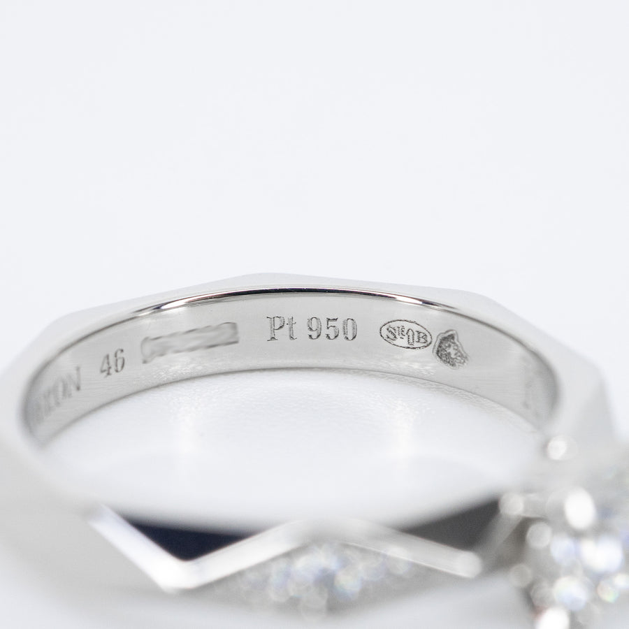 แหวน Boucheron Facette Solitaire Diamond Ring 0.33ct F IF Platinum950 Size 46# (Used) #vrborimt 7269