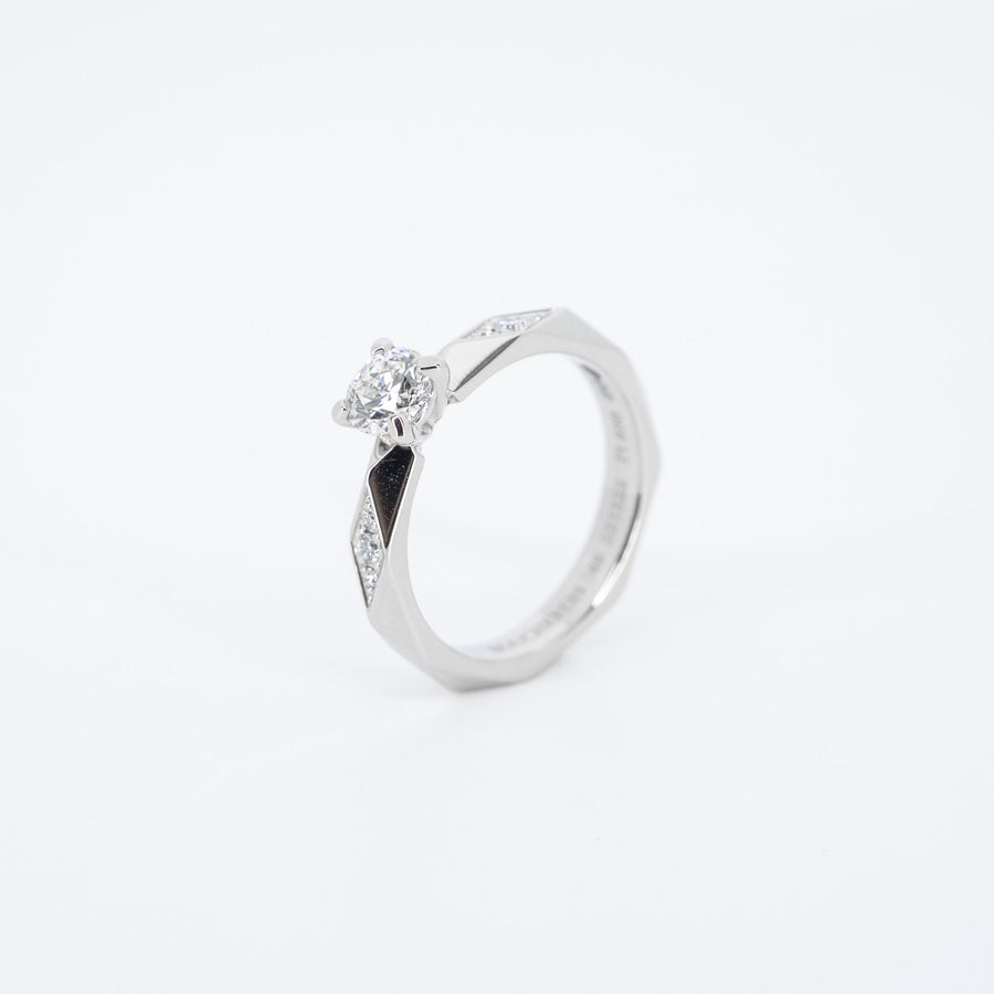 แหวน Boucheron Facette Solitaire Diamond Ring 0.33ct F IF Platinum950 Size 46# (Used) #vrborimt 7269