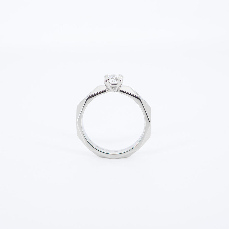 แหวน Boucheron Facette Solitaire Diamond Ring 0.33ct F IF Platinum950 Size 46# (Used) #vrborimt 7269