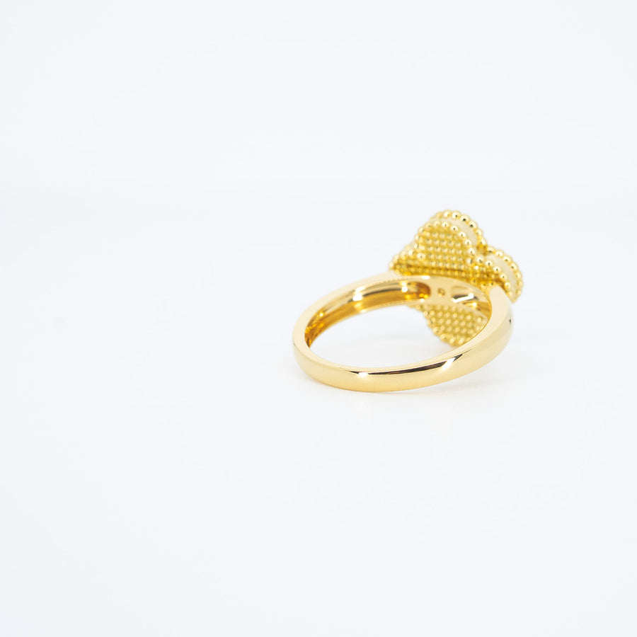 **hold.benttt**แหวน Van Cleef & Arpels Vintage Alhambra Ring, Carnelian, Diamond 18K Yellow Gold Size 59# (Used) #vrvarHIT 7280