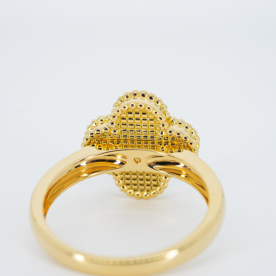 **hold.benttt**แหวน Van Cleef & Arpels Vintage Alhambra Ring, Carnelian, Diamond 18K Yellow Gold Size 59# (Used) #vrvarHIT 7280