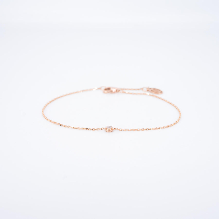 สร้อยข้อมือ Cartier D'Amour Bracelet with diamond, mini model 18K Rose Gold Size 16.5-18cm.# (Used) #vrcab 7272