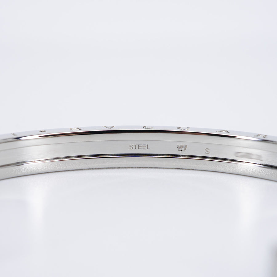 กำไลข้อมือ Bvlgari B.zero1 Cuff Bracelet in Stainless steel and Rose Gold Size S# (Used) #vrbvbimt 7270