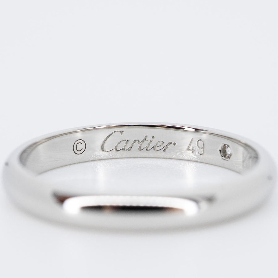 แหวน Cartier 1895 Band with Diamond Platinum950 Size 49# (Used) #vrcarimt 7265