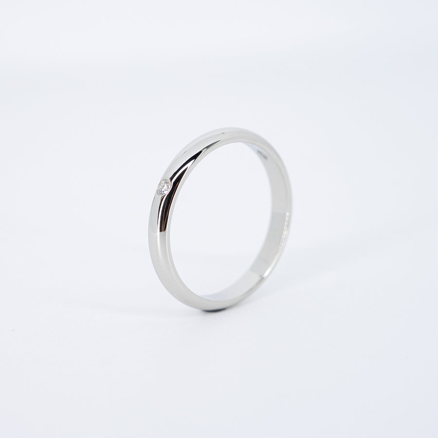 แหวน Cartier 1895 Band with Diamond Platinum950 Size 49# (Used) #vrcarimt 7265