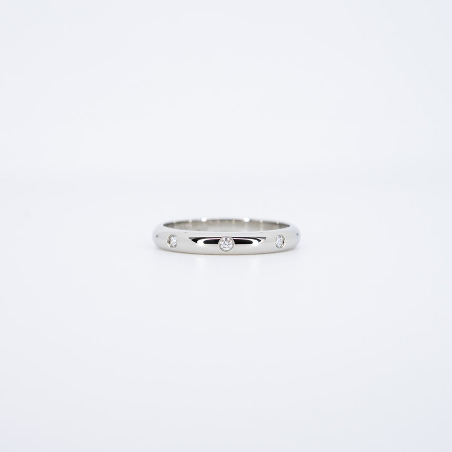 แหวน Cartier 1895 Band with 3Diamonds Platinum950 Size 47# (Used) #vrcarimt 7266