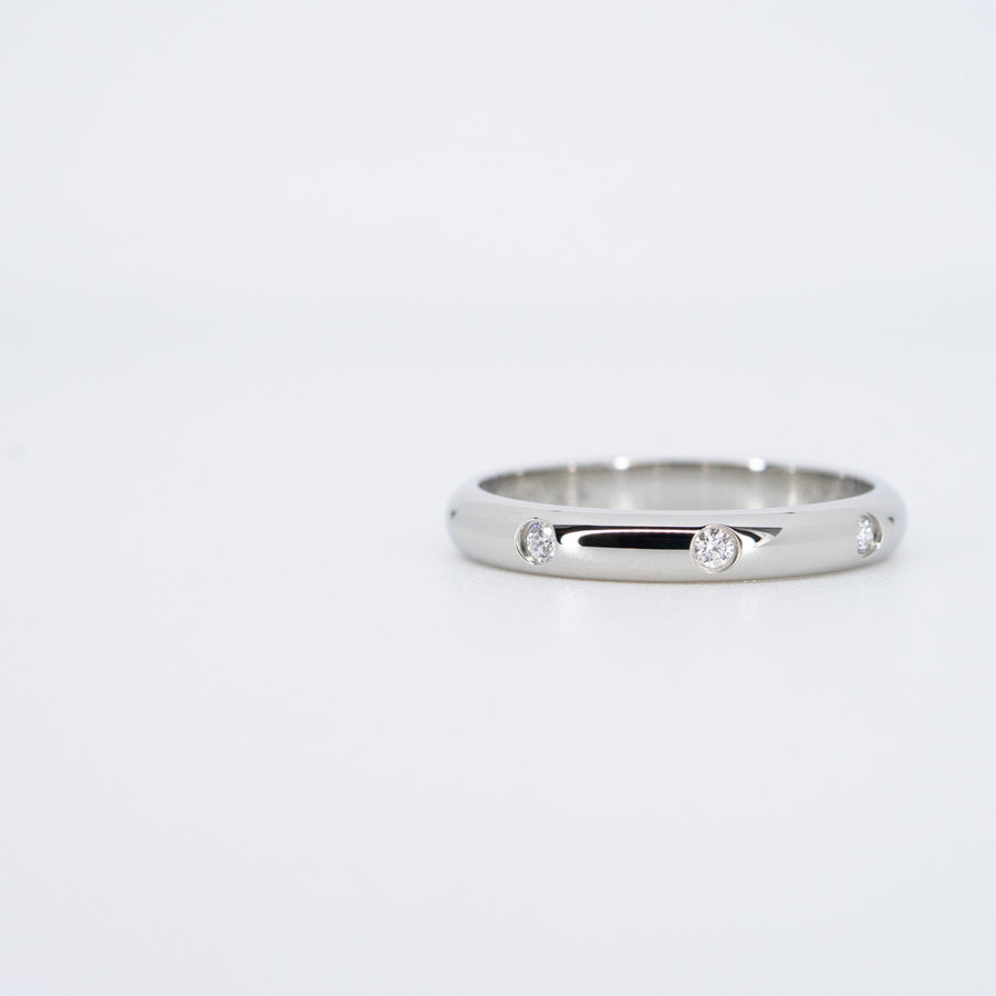 แหวน Cartier 1895 Band with 3Diamonds Platinum950 Size 47# (Used) #vrcarimt 7266