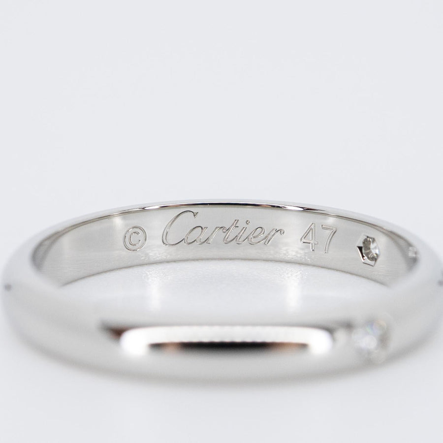 แหวน Cartier 1895 Band with 3Diamonds Platinum950 Size 47# (Used) #vrcarimt 7266