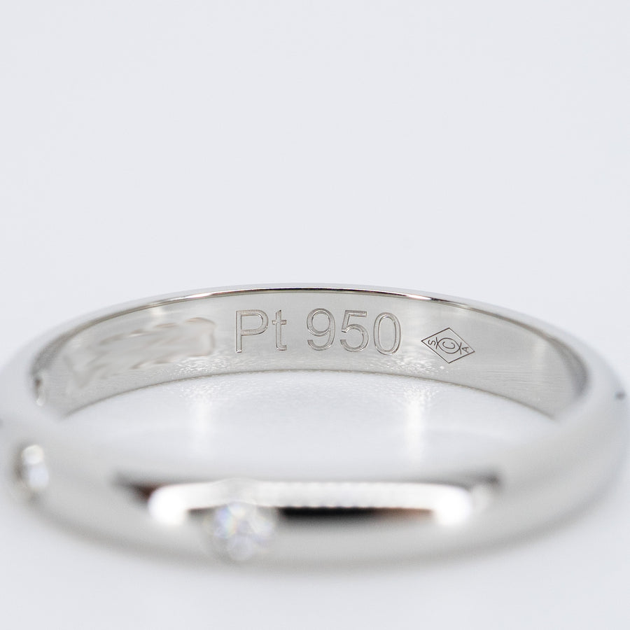 แหวน Cartier 1895 Band with 3Diamonds Platinum950 Size 47# (Used) #vrcarimt 7266