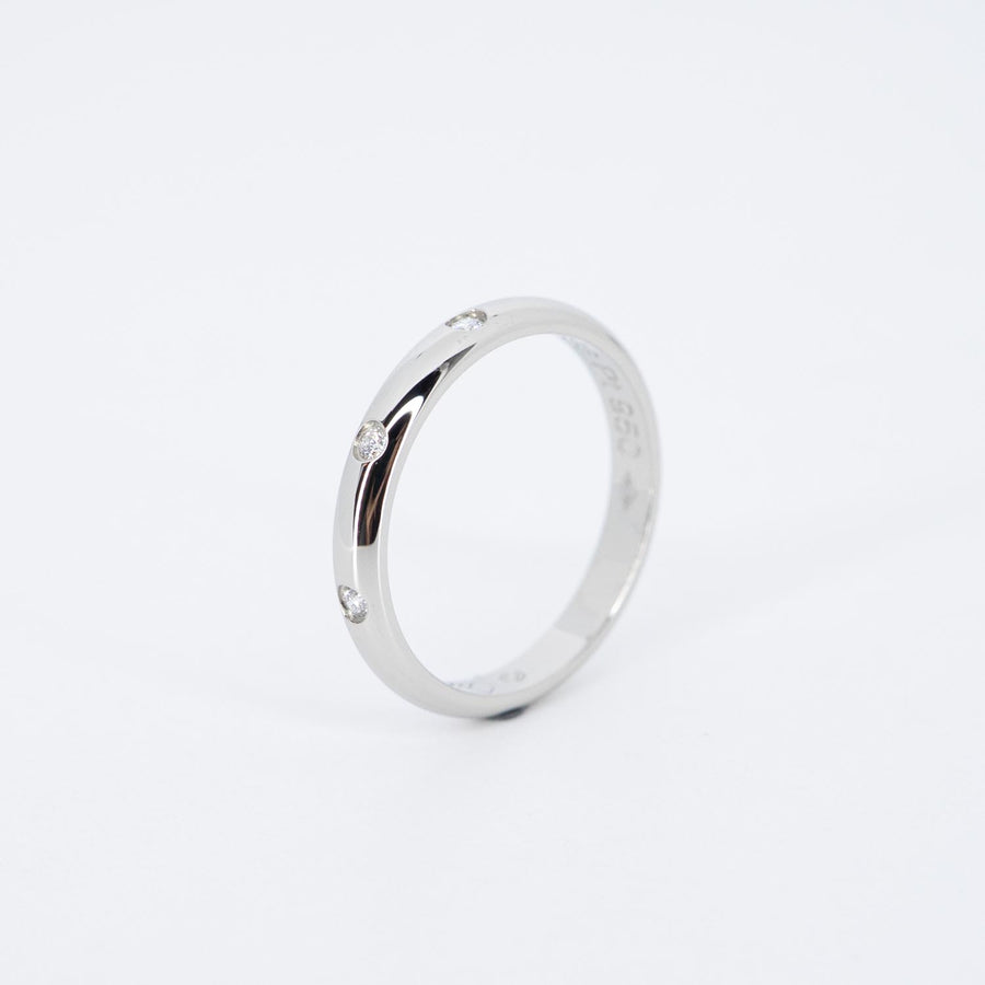 แหวน Cartier 1895 Band with 3Diamonds Platinum950 Size 47# (Used) #vrcarimt 7266
