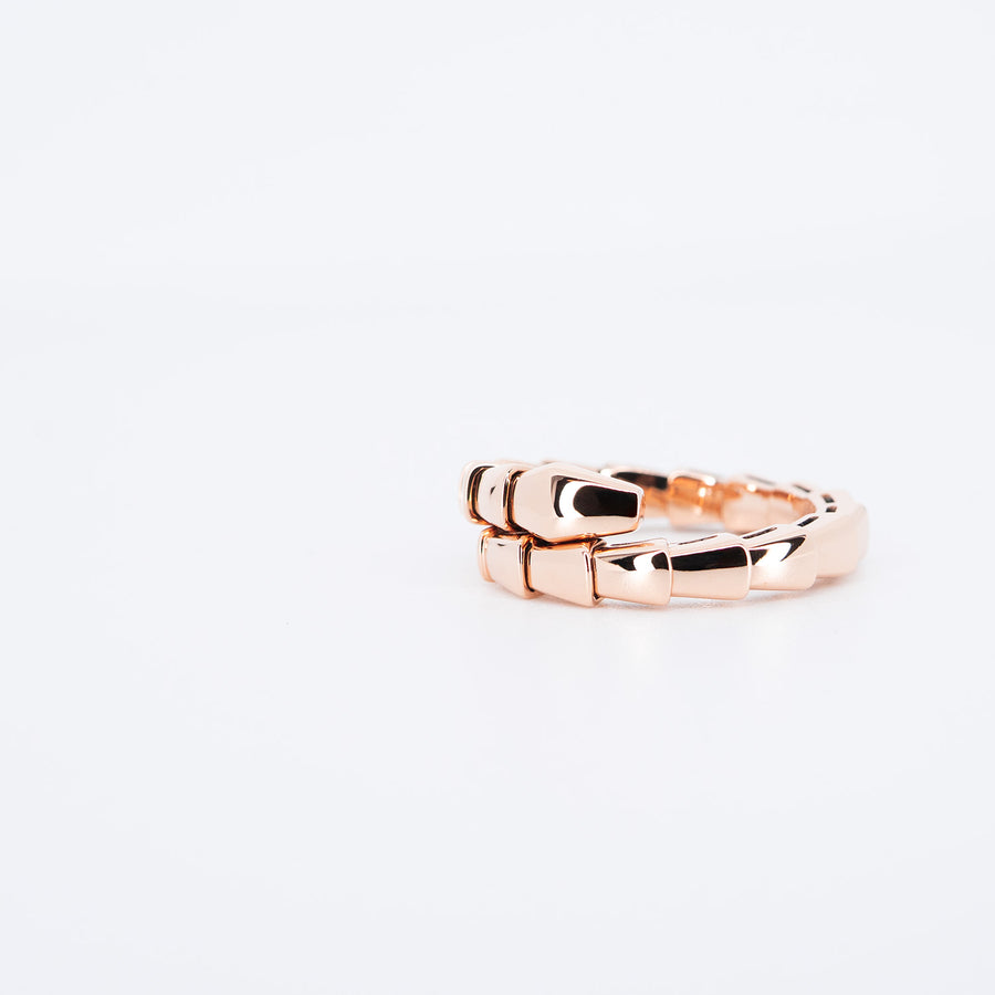 โดย Bvlgari Serpenti Viper Ring 18K Rose Gold Size L# (Used) #vrbvrimt 7292