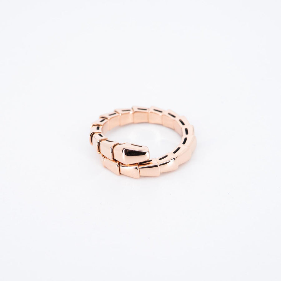 โดย Bvlgari Serpenti Viper Ring 18K Rose Gold Size L# (Used) #vrbvrimt 7292