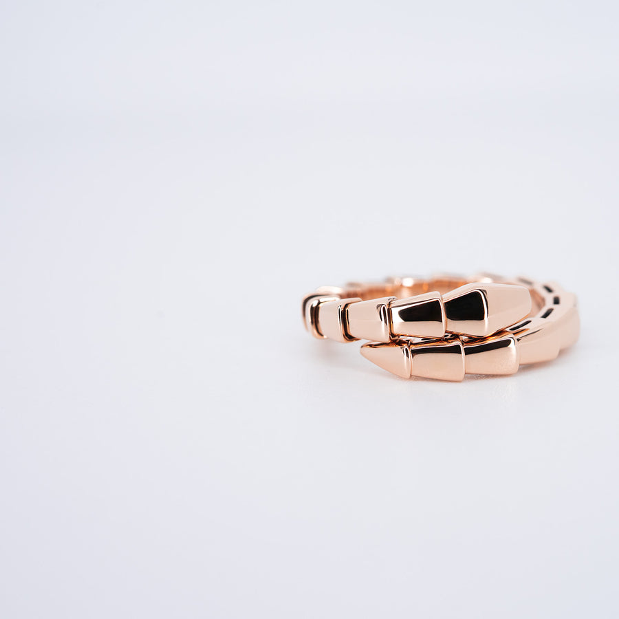 โดย Bvlgari Serpenti Viper Ring 18K Rose Gold Size L# (Used) #vrbvrimt 7292