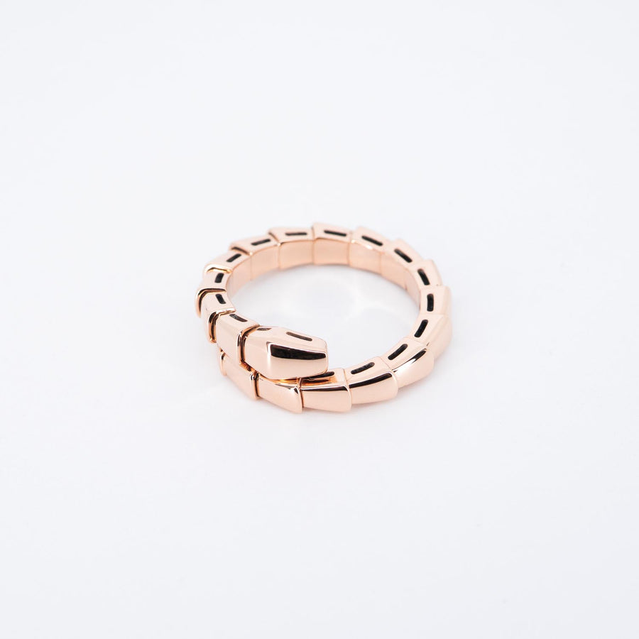 โดย Bvlgari Serpenti Viper Ring 18K Rose Gold Size L# (Used) #vrbvrimt 7292