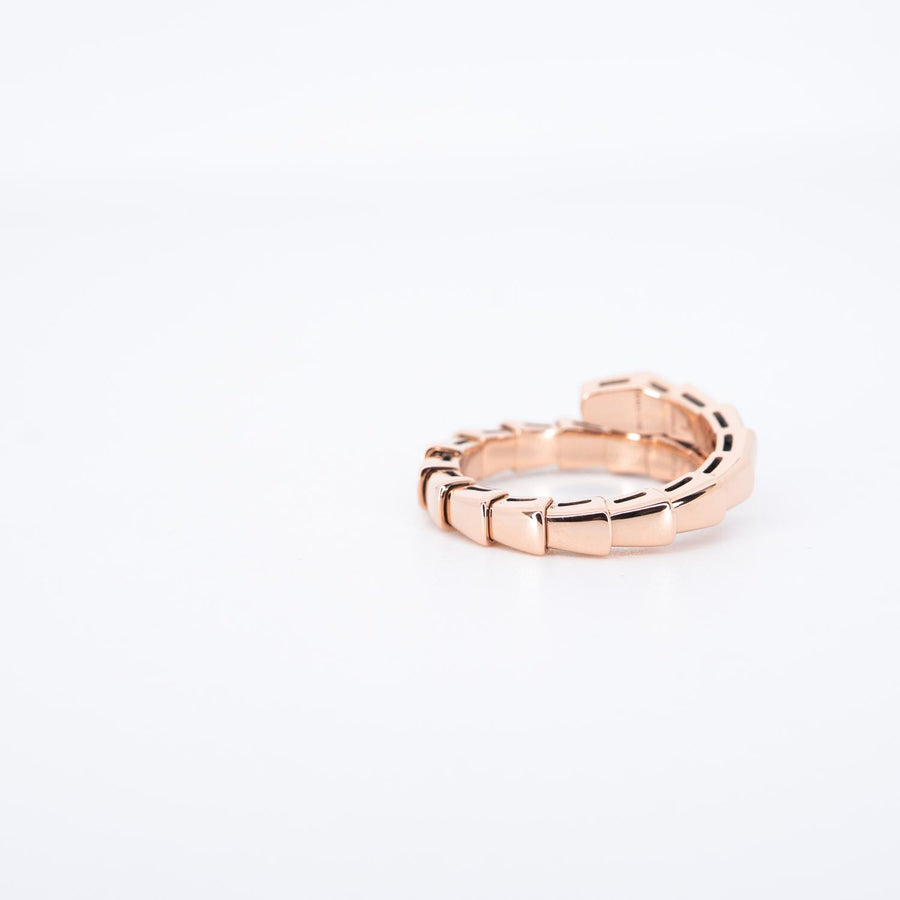 โดย Bvlgari Serpenti Viper Ring 18K Rose Gold Size L# (Used) #vrbvrimt 7292