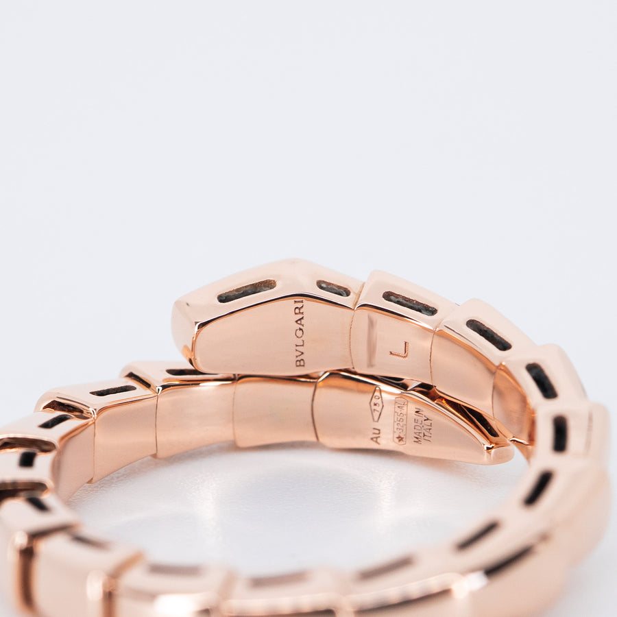 โดย Bvlgari Serpenti Viper Ring 18K Rose Gold Size L# (Used) #vrbvrimt 7292
