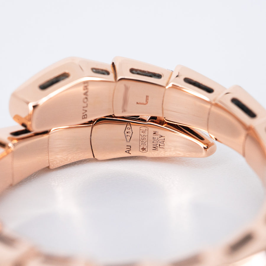 โดย Bvlgari Serpenti Viper Ring 18K Rose Gold Size L# (Used) #vrbvrimt 7292