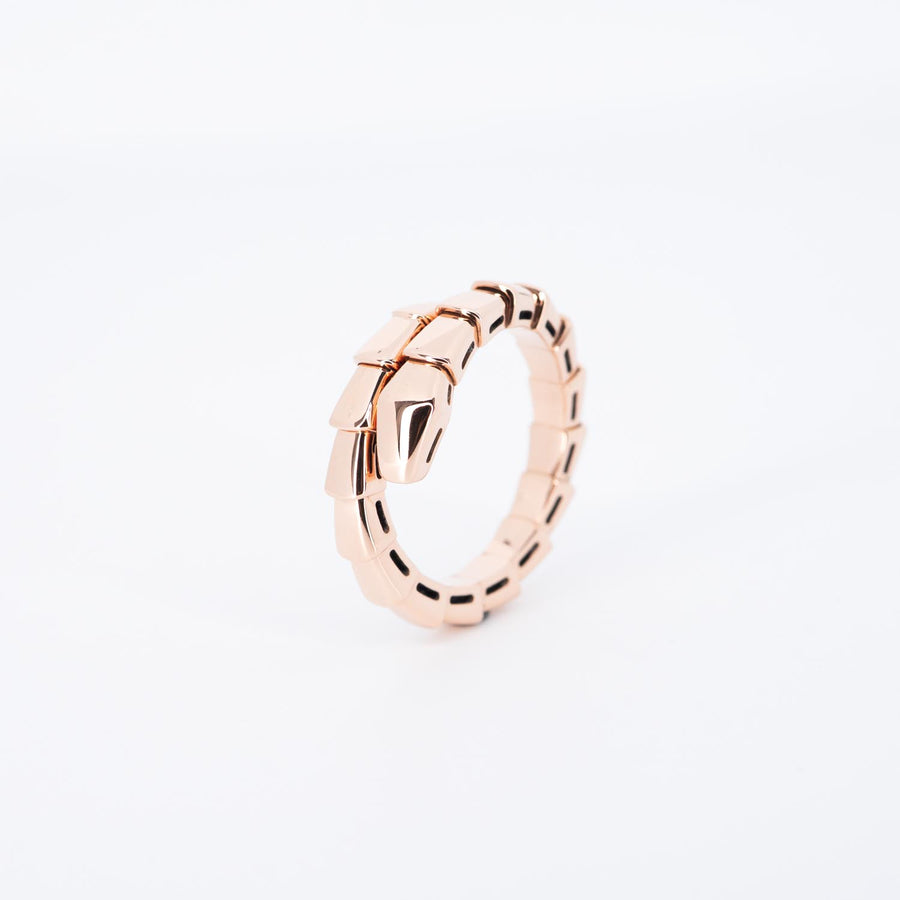 โดย Bvlgari Serpenti Viper Ring 18K Rose Gold Size L# (Used) #vrbvrimt 7292