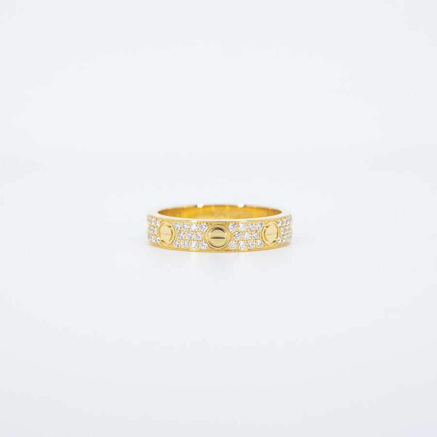 แหวน Cartier Love Band with Pave Diamonds 18K Yellow Gold Size 48# (Used) #vrcarlrfHIT 7294
