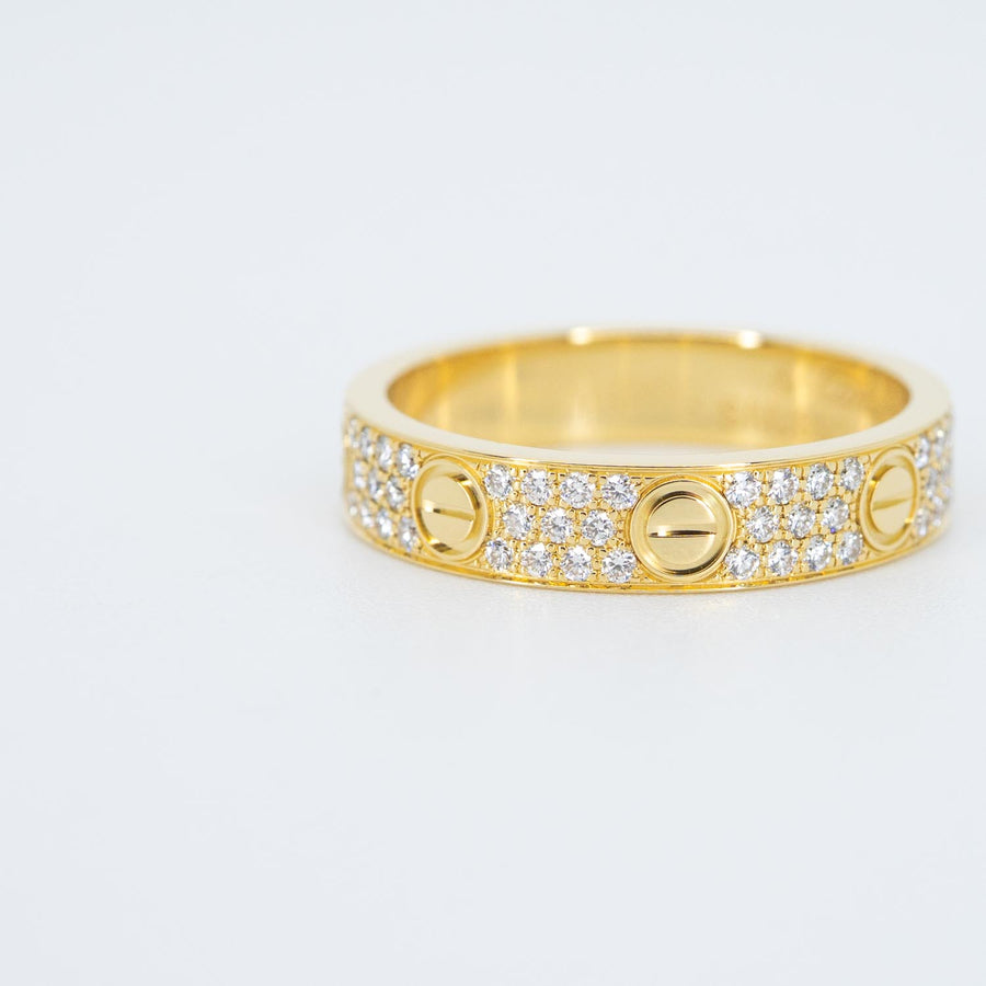 แหวน Cartier Love Band with Pave Diamonds 18K Yellow Gold Size 48# (Used) #vrcarlrfHIT 7294