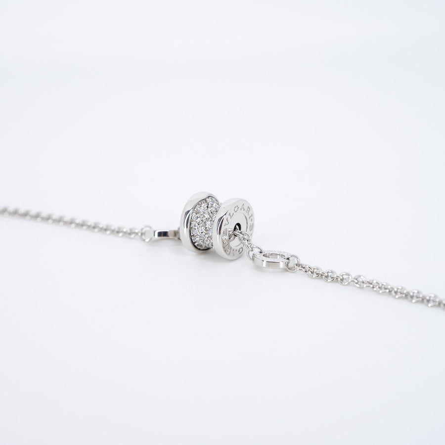 สร้อยข้อมือ Bvlgari B.zero1 mini bracelet with pavé diamonds 18K White Gold Size SM# (Used) #vrbvb 7310