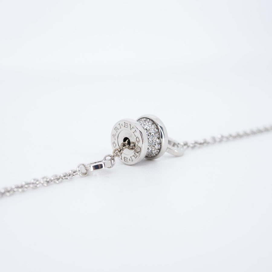 สร้อยข้อมือ Bvlgari B.zero1 mini bracelet with pavé diamonds 18K White Gold Size SM# (Used) #vrbvb 7310
