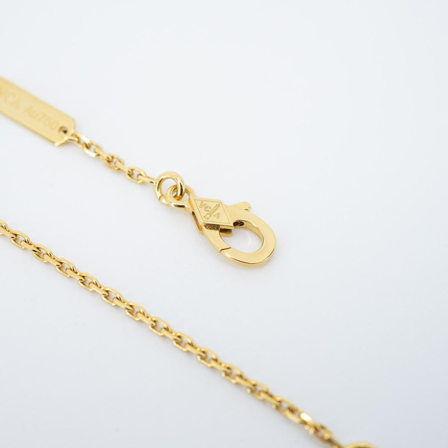 สร้อยและจี้ Van Cleef & Arpels Vintage Alhambra pendant, Mother-of-Pearl 18K Yellow Gold Size 37.5-42cm.# (Used) #vrvanl 7305