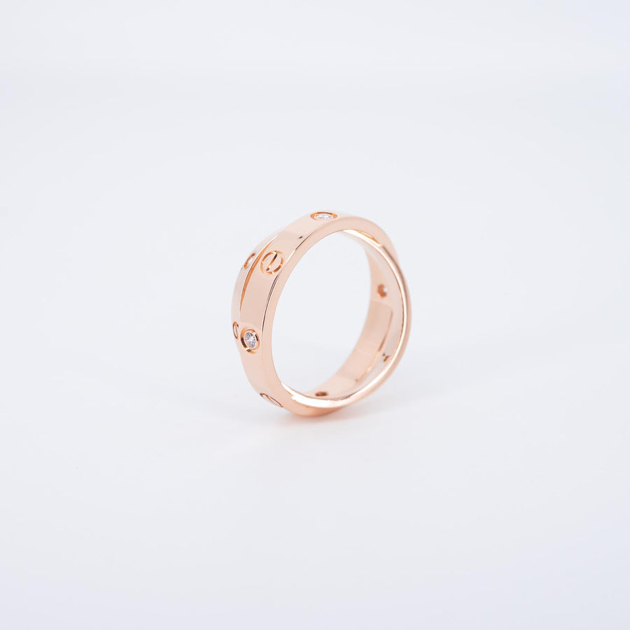แหวน Cartier Love with 6Diamonds Double Band 18K Rose Gold Size 50# (Used) #vrca 0933