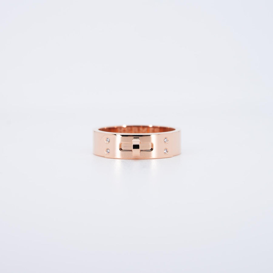 แหวน Hermes Kelly Ring, small model 18K Rose Gold Size 50# (Used) #vrhe 0928