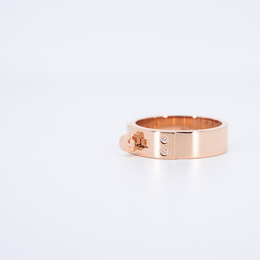 แหวน Hermes Kelly Ring, small model 18K Rose Gold Size 50# (Used) #vrhe 0928