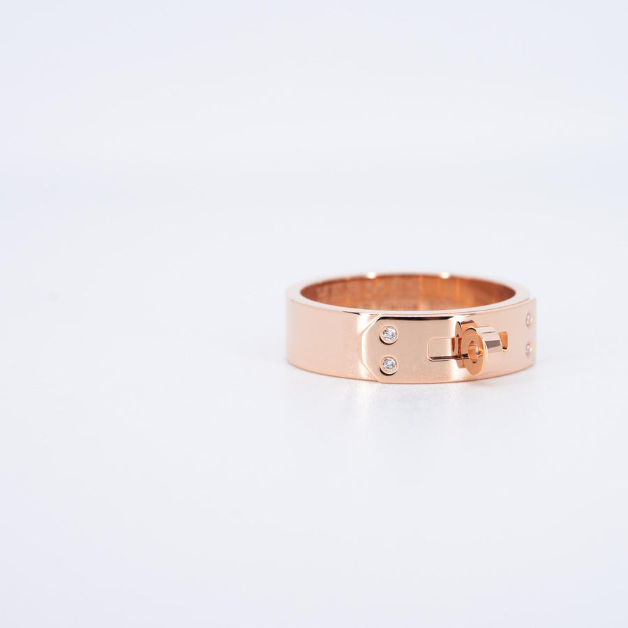 แหวน Hermes Kelly Ring, small model 18K Rose Gold Size 50# (Used) #vrhe 0928