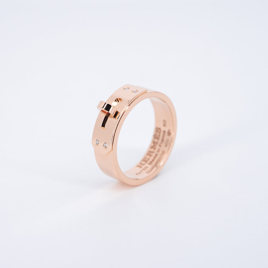 แหวน Hermes Kelly Ring, small model 18K Rose Gold Size 50# (Used) #vrhe 0928