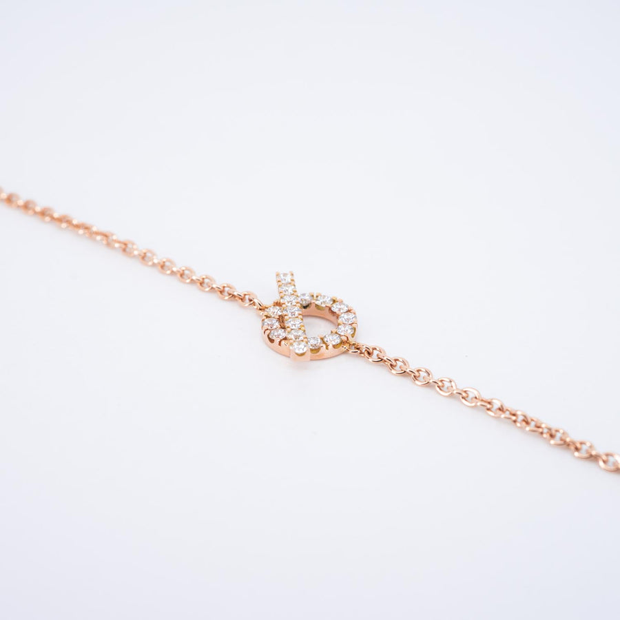 สร้อยข้อมือ Hermes Finesse bracelet 18K Rose Gold Size 14.5-15.5cm.# (Used) #vrhe 0932