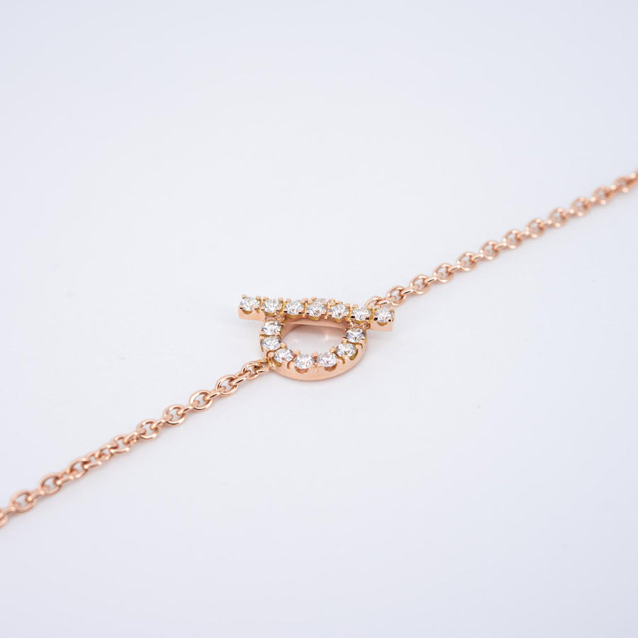 สร้อยข้อมือ Hermes Finesse bracelet 18K Rose Gold Size 14.5-15.5cm.# (Used) #vrhe 0932