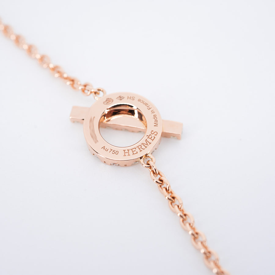 สร้อยข้อมือ Hermes Finesse bracelet 18K Rose Gold Size 14.5-15.5cm.# (Used) #vrhe 0932