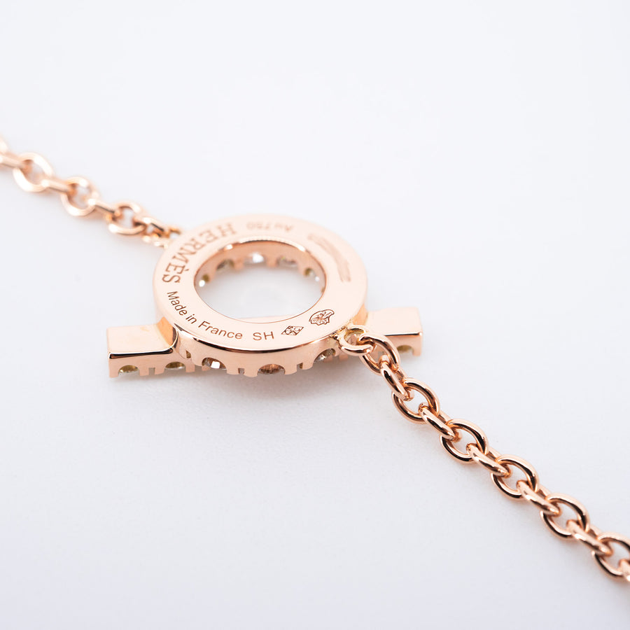 สร้อยข้อมือ Hermes Finesse bracelet 18K Rose Gold Size 14.5-15.5cm.# (Used) #vrhe 0932