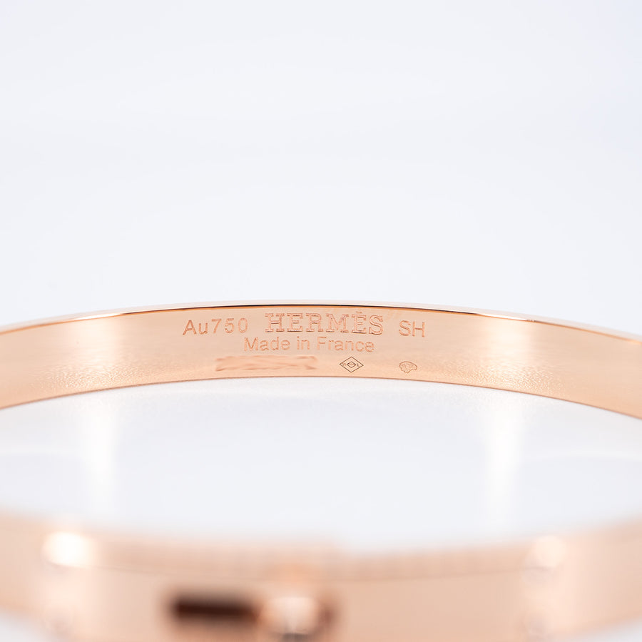 กำไลข้อมือ Hermes Kelly bracelet, small model 18K Rose Gold Size SH# (Used) #vrhe 0930