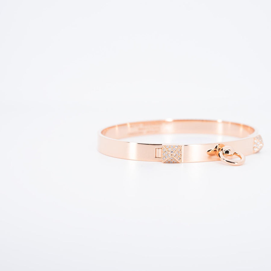 สร้อยข้อมือ Hermes Collier de chien bracelet, small model 18K Rose Gold Size SH# (Used) #vrhe 0929